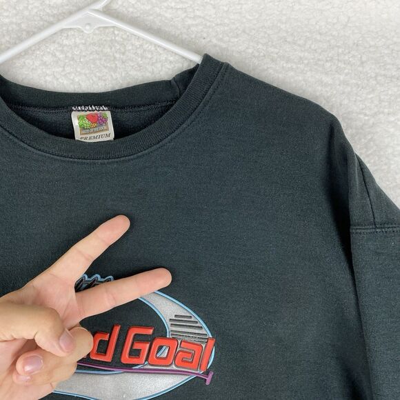 Vintage Football Sweatshirt Size XL Black 90s 4th And Goal Faded Boxy Puff Logo - Picture 3 of 13